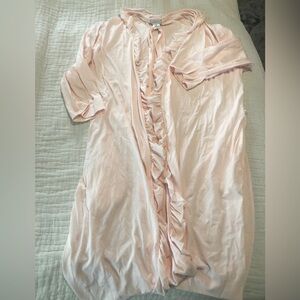 Cotn Women's Pink Ruffled Robe EUC 1966